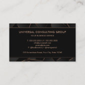 Custom Black Gold Dark Brown Beruflich Visitenkarte (Rückseite)