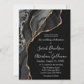 Custom Black Gold Foil Agate Hochzeitseinladungen Einladung (Vorderseite)