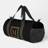 Custom Black & Gold Framed Monogram Duffle Bag (Rechte Ecke)