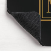 Custom Black & Gold Framed Monogram Mousepad (Ecke)