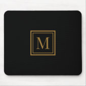Custom Black & Gold Framed Monogram Mousepad (Vorne)