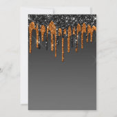 Custom Black & Gold Glitzer Tropfen Happy Birthday Einladung (Rückseite)