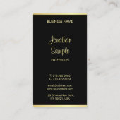 Custom Black Gold handgeschriebenes Skript Trendy Visitenkarte (Rückseite)