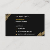 Custom Black Gold Moderne Minimalistisch Beruflich Visitenkarte (Vorderseite)