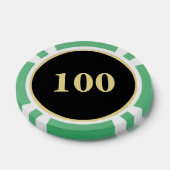 Custom Black Gold Monogram 100 Turnier Spiel Pokerchips (Einzeln)