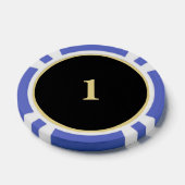 Custom Black Gold Monogram 1 Zuhause Turnier Game Pokerchips (Einzeln)