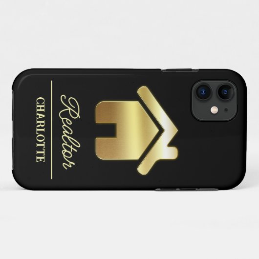 Custom Black & Gold Real Anwesen Agent Case-Mate iPhone Hülle (Rückseite (Horizontal))