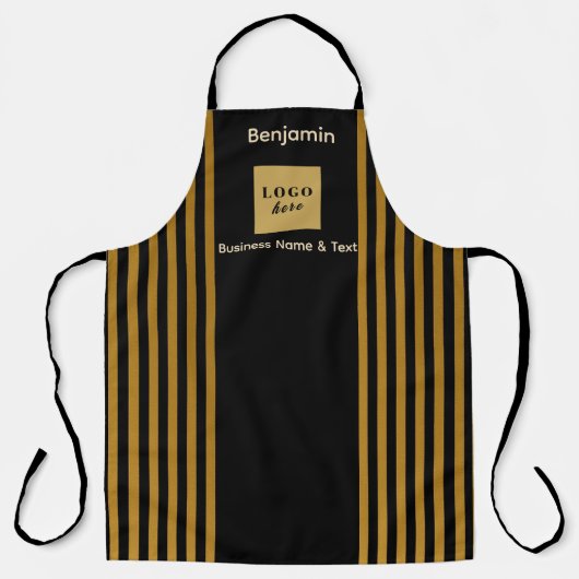 Custom Black & Gold Strip Schürze (Vorderseite)