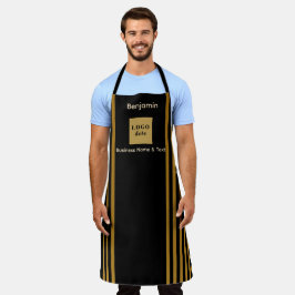 Custom Black & Gold Strip Schürze