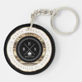 Custom - Black, Gold und White Zuhause - Realtor Schlüsselanhänger (Rückseite)