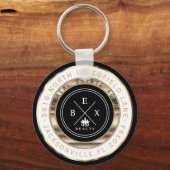 Custom - Black, Gold und White Zuhause - Realtor Schlüsselanhänger (Vorderseite)