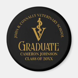 Custom Black Gold Veterinary School Abschluss Magnet