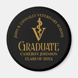 Custom Black Gold Veterinary School Abschluss Magnet
