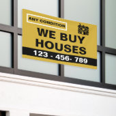 Custom Black Gold We Buy Houses Real Estate Invest Banner (Äußeres Gebäude)