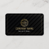 Custom Black + Gold Zuhause Gebäude Construction L Visitenkarte (Vorderseite)