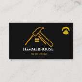 Custom Black + Gold Zuhause Gebäude Construction L Visitenkarte (Vorderseite)
