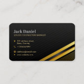 Custom Black + Gold Zuhause Gebäude Construction L Visitenkarte (Rückseite)