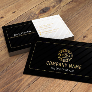 Custom Black + Gold Zuhause Gebäude Construction L Visitenkarte