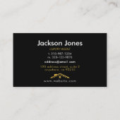 Custom Black + Gold Zuhause Realtors Luxus Moderne Visitenkarte (Rückseite)