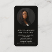 Custom Black + Golden Key Realtors Luxus Moderne Visitenkarte (Rückseite)