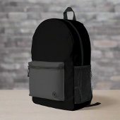 Custom Black Gray Initial Monogram Boy Fitness Gym Bedruckter Rucksack