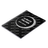 Custom Black Gray Motivierend IMMER LIEFERN Notizblock (Linke Seite)