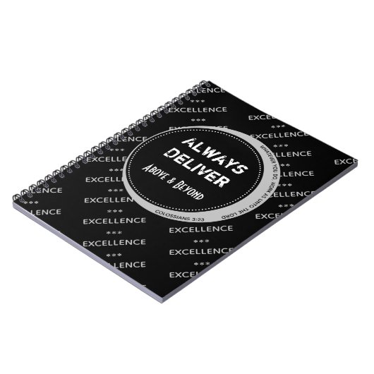 Custom Black Gray Motivierend IMMER LIEFERN Notizblock (Linke Seite)