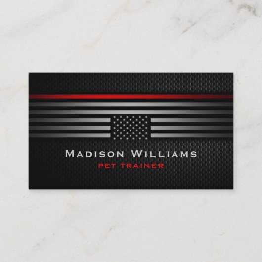 Custom Black Gray Red The USA America Flag Premium Visitenkarte (Vorderseite)
