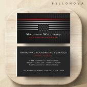 Custom Black Gray Red The USA America Flag Premium Visitenkarte