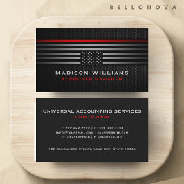 Custom Black Gray Red The USA America Flag Premium Visitenkarte