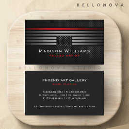 Custom Black Gray Red The USA America Flag Premium Visitenkarte