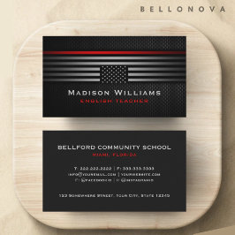 Custom Black Gray Red The USA America Flag Premium Visitenkarte