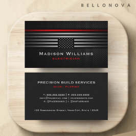 Custom Black Gray Red The USA America Flag Premium Visitenkarte