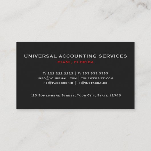 Custom Black Gray Red The USA America Flag Premium Visitenkarte (Rückseite)