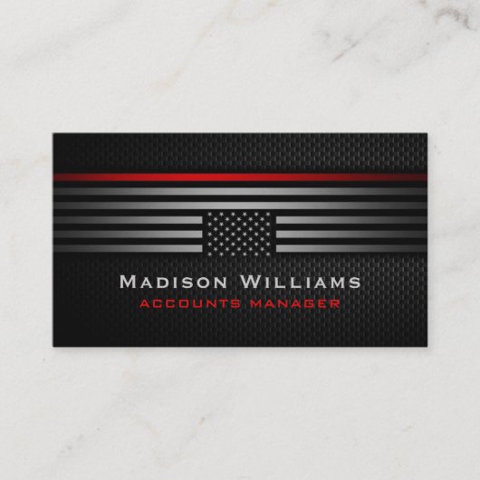 Custom Black Gray Red The USA America Flag Premium Visitenkarte (Vorderseite)