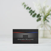 Custom Black Gray The USA Flag Law Office Visitenkarte (Stehend Vorderseite)