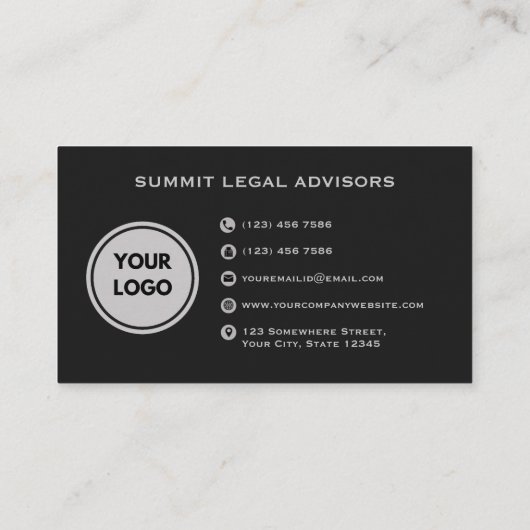 Custom Black Gray The USA Flag Law Office Visitenkarte (Rückseite)