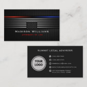 Custom Black Gray The USA Flag Law Office Visitenkarte (Vorne/Hinten)