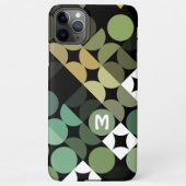 Custom Black Green Aquamarin Blue Retro Art Muster iPhone Hülle (Rückseite)