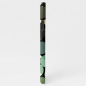 Custom Black Green Aquamarin Blue Retro Art Muster iPhone Hülle (Rechte Seite)