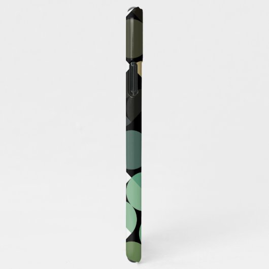 Custom Black Green Aquamarin Blue Retro Art Muster iPhone Hülle (Rechte Seite)