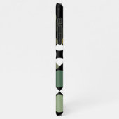 Custom Black Green Aquamarin Blue Retro Art Muster iPhone Hülle (Linke Seite)