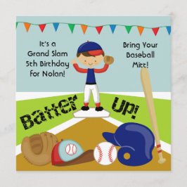 Custom Black Hair Boy Baseball Geburtstag Einladun Einladung