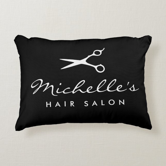 Custom black hair salon chair pillow dekokissen (Vorderseite)