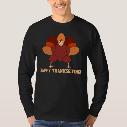 Custom Black Happy Thanksgiving-Shirts mit der Tür T-Shirt (Vorderseite)