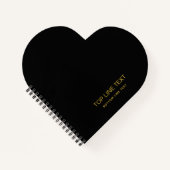 Custom Black Heart Shaped Notebook with Text Notizblock (Vorderseite)