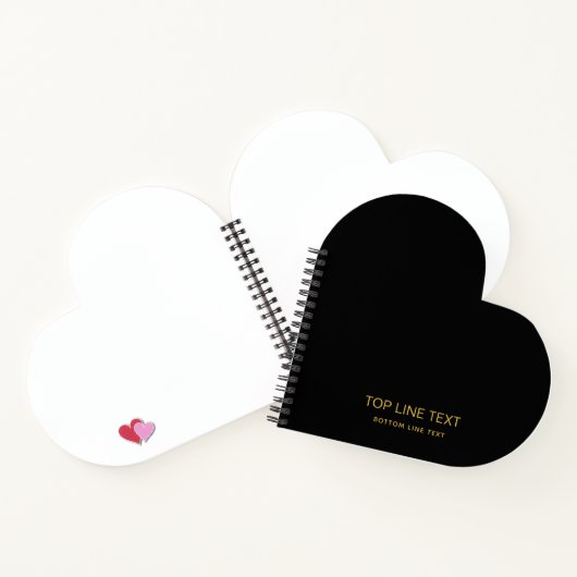 Custom Black Heart Shaped Notebook with Text Notizblock (Innenseite)