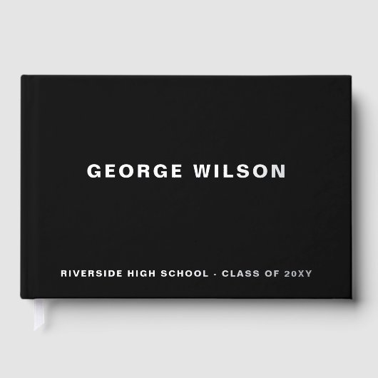 Custom Black High School Grad Party Abschluss Gästebuch (Vorderseite)