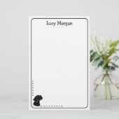 Custom Black Lab Cute Dog Art Stationery Briefpapier (Stehend Vorderseite)