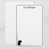 Custom Black Lab Cute Dog Art Stationery Briefpapier (Vorne/Hinten)